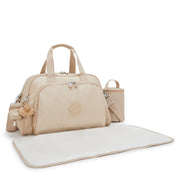 KIPLING Large baby bag (with changing mat) Female Sparkled Beige Camama 13556-5DV