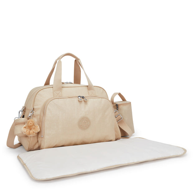 KIPLING Large baby bag (with changing mat) Female Sparkled Beige Camama 13556-5DV