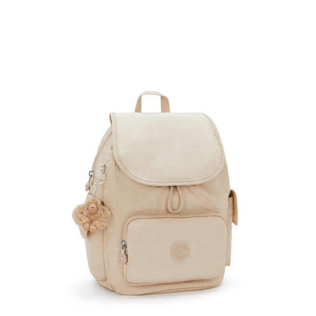 KIPLING Small backpack Female Sparkled Beige City Pack S 15641-5DV