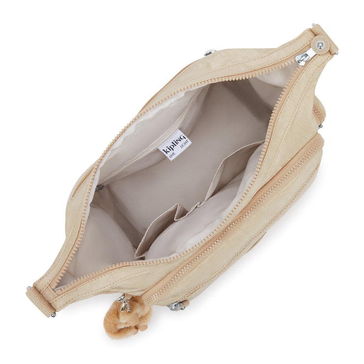 KIPLING Large crossbody Female Sparkled Beige Gabbie 22621-5DV