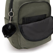 KIPLING-Seoul S-Small Backpack (With Laptop Protection)-Green Moss-I4082-88D