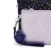 KIPLING 3 large pouches (with removable wristlet) Unisex Moonlit Blue Iaka L Wristlet I4219-4GA