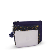 KIPLING 3 large pouches (with removable wristlet) Unisex Moonlit Blue Iaka L Wristlet I4219-4GA
