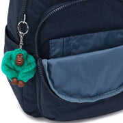 KIPLING-Seoul S-Small Backpack (With Laptop Protection)-Blue Green Bl-I4345-CD7