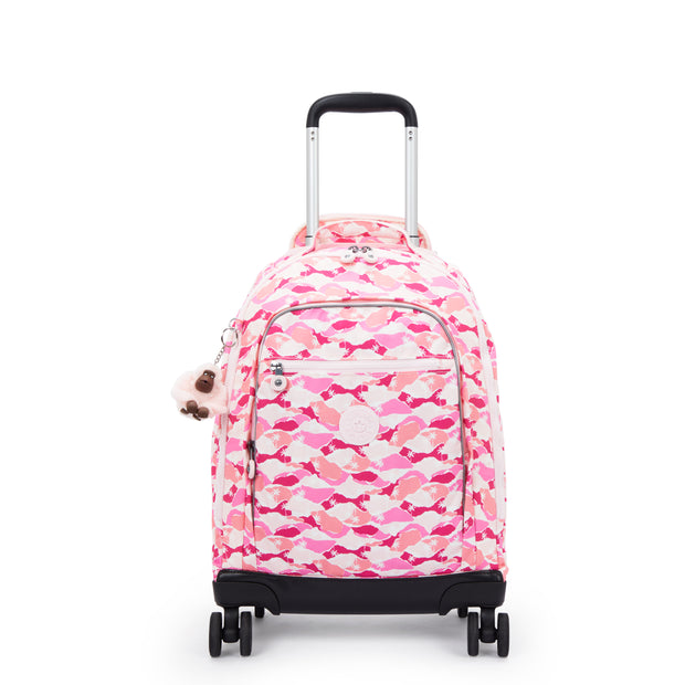 KIPLING Large wheeled backpack (with laptop compartment) Female Pink Palm New Zea I4674-1BV