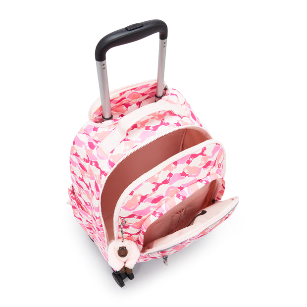 KIPLING Large wheeled backpack (with laptop compartment) Female Pink Palm New Zea I4674-1BV
