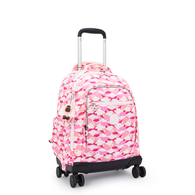 KIPLING Large wheeled backpack (with laptop compartment) Female Pink Palm New Zea I4674-1BV