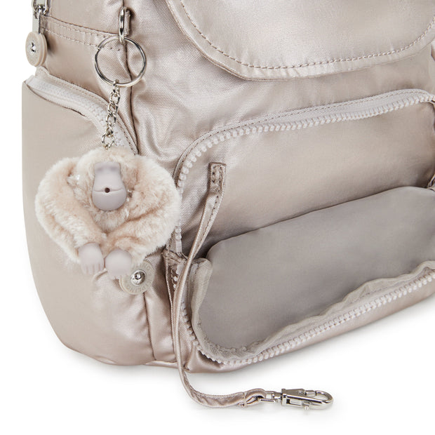 KIPLING-City Zip Mini-Mini Backpack with Adjustable Straps-Metallic Glow-I4697-48I