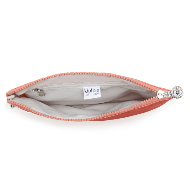 KIPLING-Fancy-Large Flat Pouch (with wristlet)-Peach Glam-I4806-S7W