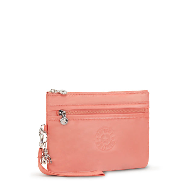KIPLING-Fancy-Large Flat Pouch (with wristlet)-Peach Glam-I4806-S7W