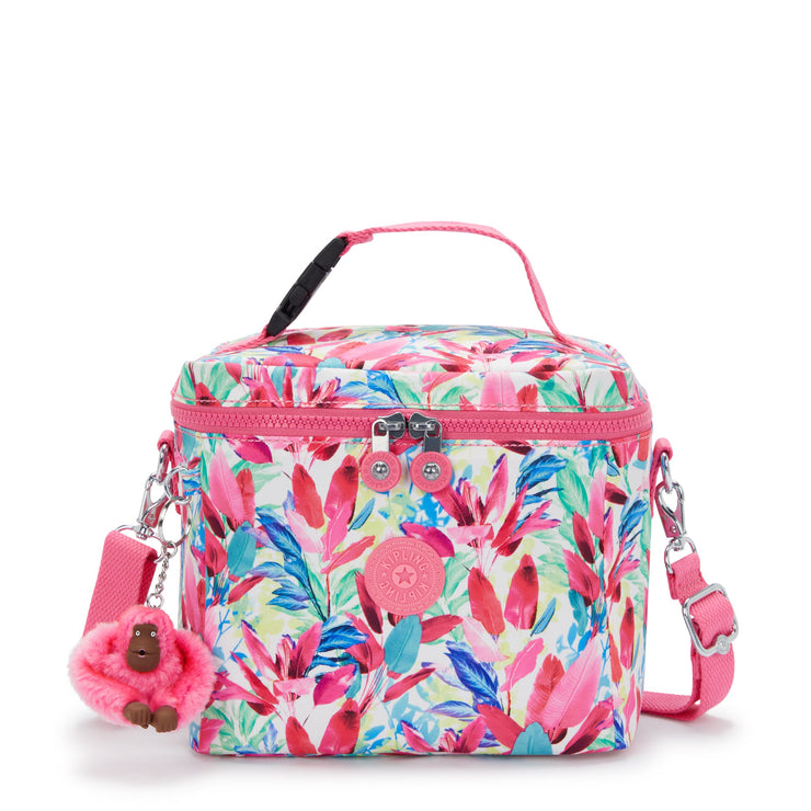 KIPLING Insulated Lunch Bag with Removable Shoulder Strap Female Flamingo Leaves Graham