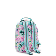 KIPLING-Seoul S-Small Backpack (With Laptop Protection)-Aqua Blossom-I5357-7EC