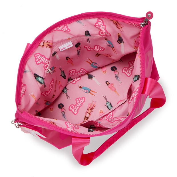 KIPLING-Jacey M-Large Barbie™ Tote Bag With Trolley Sleeve-Power Pink-I6814-BA2