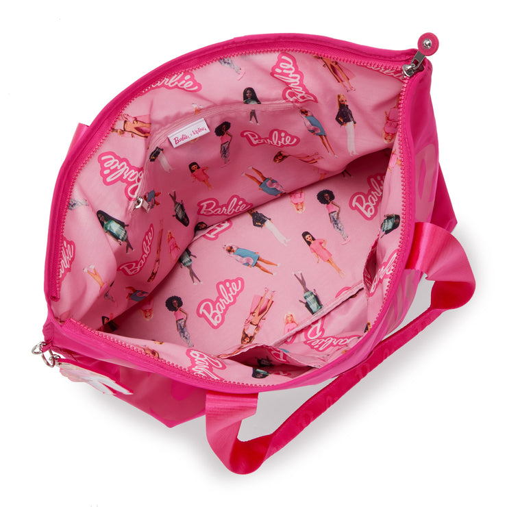KIPLING-Jacey M-Large Barbie™ Tote Bag With Trolley Sleeve-Power Pink-I6814-BA2