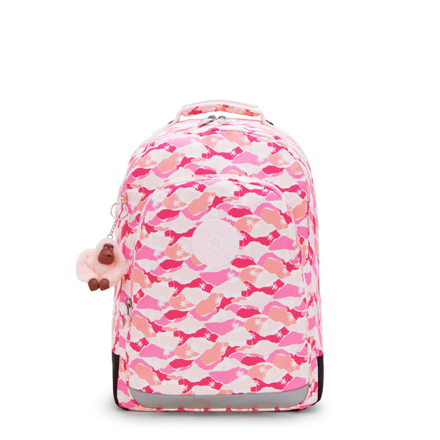 KIPLING Large backpack (with laptop compartment) Female Pink Palm Class Room I7090-1BV