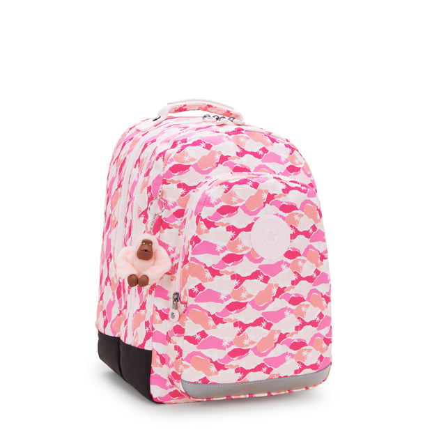 KIPLING Large backpack (with laptop compartment) Female Pink Palm Class Room I7090-1BV