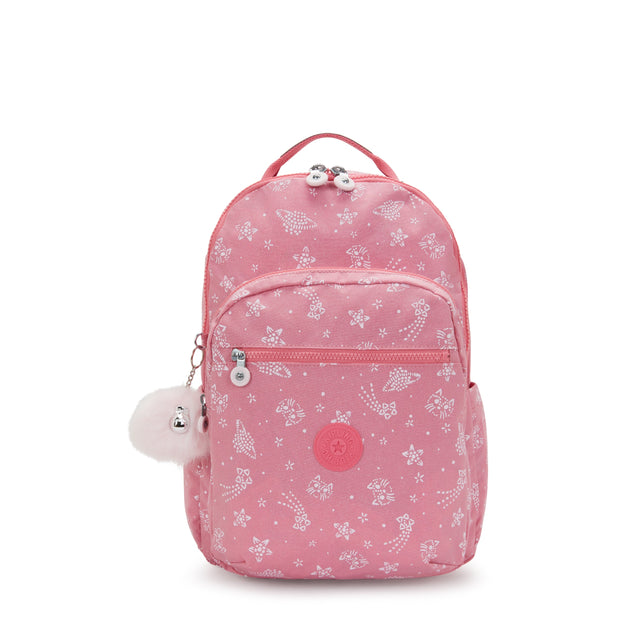 KIPLING Large backpack (with laptop compartment) Female Glitter Cats Seoul Lap I7135-5FR