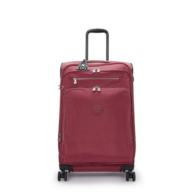 KIPLING Medium expandable wheeled luggage Female Lounge Wine New Youri Spin M I7706-5FW