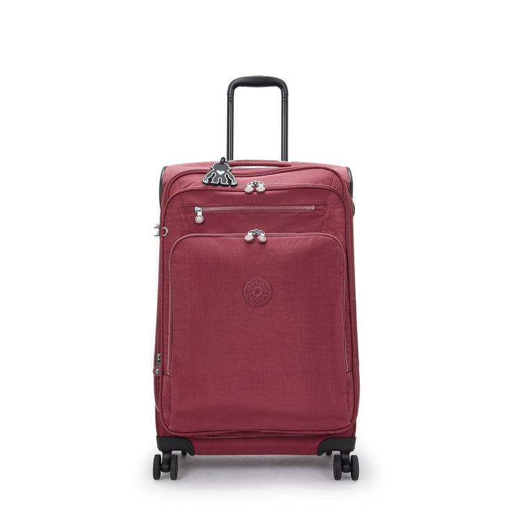 KIPLING Medium expandable wheeled luggage Female Lounge Wine New Youri Spin M I7706-5FW