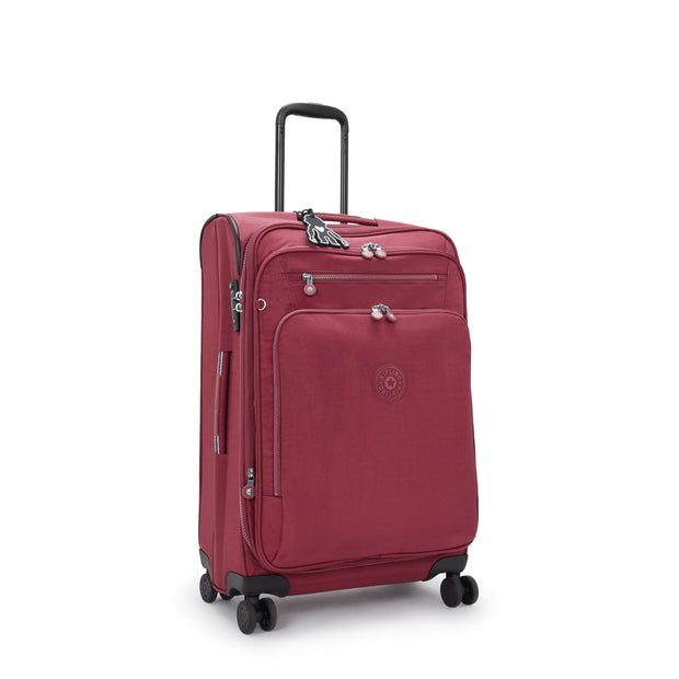 KIPLING Medium expandable wheeled luggage Female Lounge Wine New Youri Spin M I7706-5FW