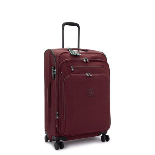 KIPLING Medium expandable wheeled luggage Female Lounge Wine New Youri Spin M I7706-5FW