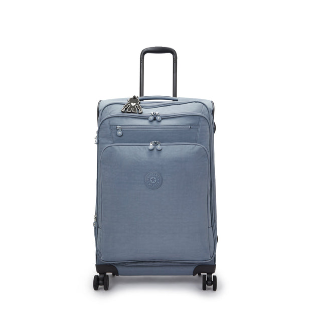 KIPLING Medium expandable wheeled luggage Unisex Blue Stone New Youri Spin M I7706-6FB