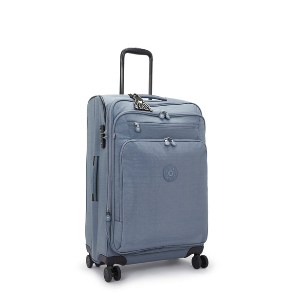 KIPLING Medium expandable wheeled luggage Unisex Blue Stone New Youri Spin M I7706-6FB