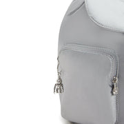 KIPLING-Anto S-Small Drawstring Backpack with Front Pockets-Silver Glam-I7751-K2E