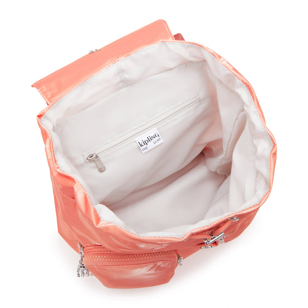 KIPLING-Anto S-Small Drawstring Backpack with Front Pockets-Peach Glam-I7751-S7W