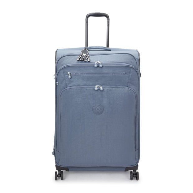 KIPLING Large expandable wheeled luggage Unisex Blue Stone New Youri Spin L I7930-6FB