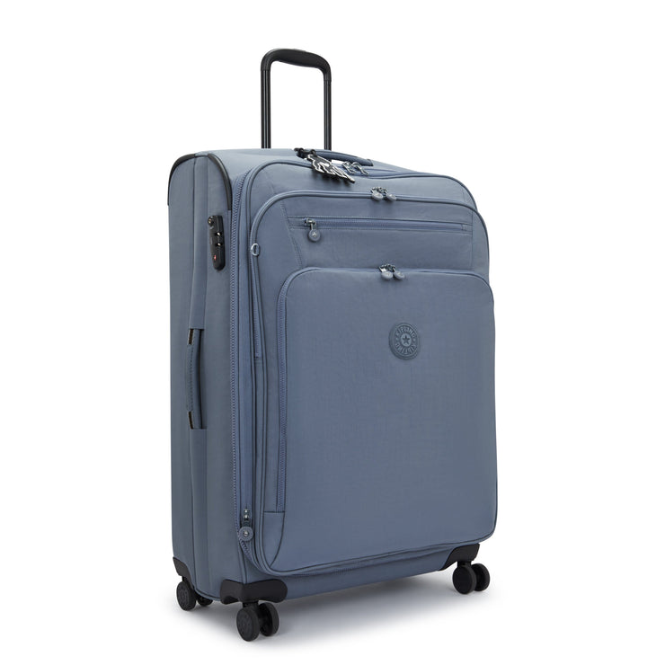 KIPLING Large expandable wheeled luggage Unisex Blue Stone New Youri Spin L I7930-6FB