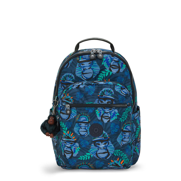 KIPLING Large Backpack with Separate Laptop Compartment Unisex Blue Mo ...