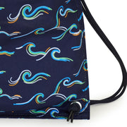 Kipling Medium Drawstring Bag Unisex Fun Ocean Print Supertaboo