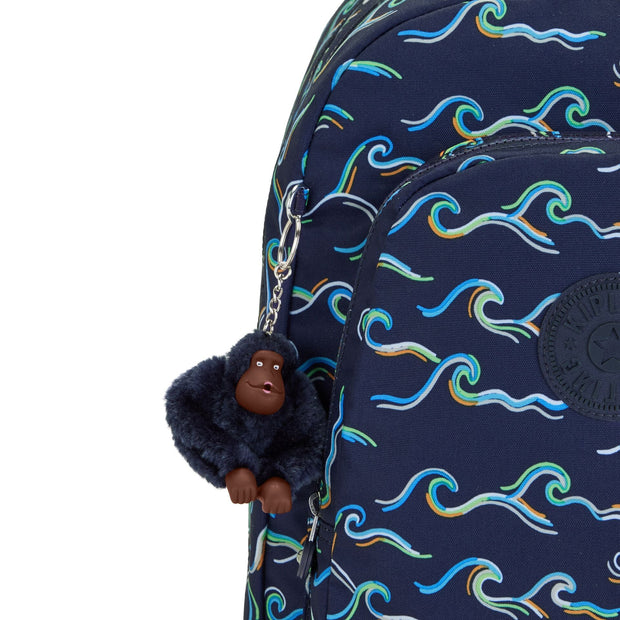 Kipling Large Backpack With Laptop Protection Unisex Fun Ocean Print Class Room