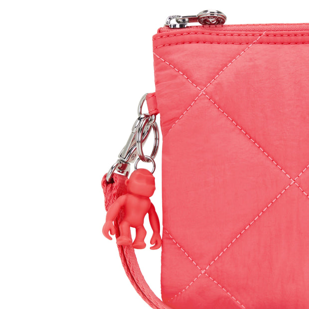 Kipling-Fancy-Large Flat Pouch (With Wristlet)-Cosmic Pink Quilt-I7668-66U